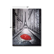 Large Handmade Oil Painting of Paris Calm Landscape View on Stretched Canvas