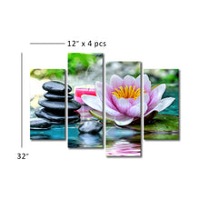 High Quality Art Print on Stretched Canvas  of a Floating Lotus Flower