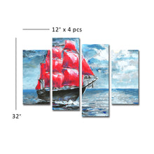 High Quality Art Print on Stretched Canvas of a Sail Ship in Group