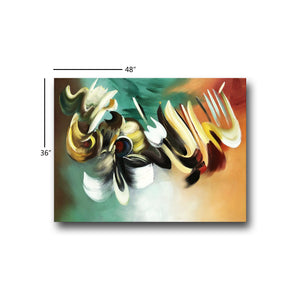 Huge Islamic Abstract Handmade Oil Painting on Stretched Canvas