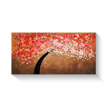 Handmade Oil Painting of Pink Tree on Stretched Canvas