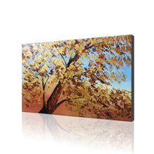 Premium Quality 100% Handmade Oil Painting of Golden Tree on Canvas