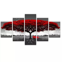 Huge High Quality Art Print on Stretched Canvas of Huge Red Tree in Group