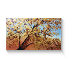 Premium Quality 100% Handmade Oil Painting of Golden Tree on Canvas
