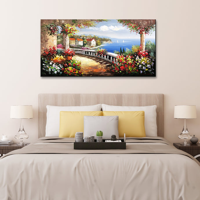 Handmade Oil Painting of Venice City on Stretched Canvas