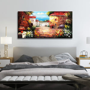 Handmade Oil Painting of Venice City on Stretched Canvas