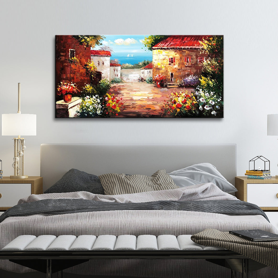 Handmade Oil Painting of Venice City on Stretched Canvas