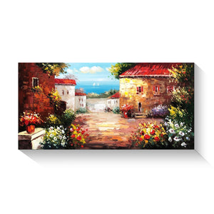Handmade Oil Painting of Venice City on Stretched Canvas