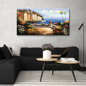 Handmade Oil Painting of Venice City on Stretched Canvas