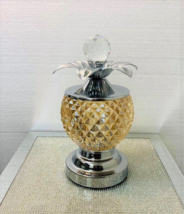 Crystal Sculpture Copper Center Piece in Silver