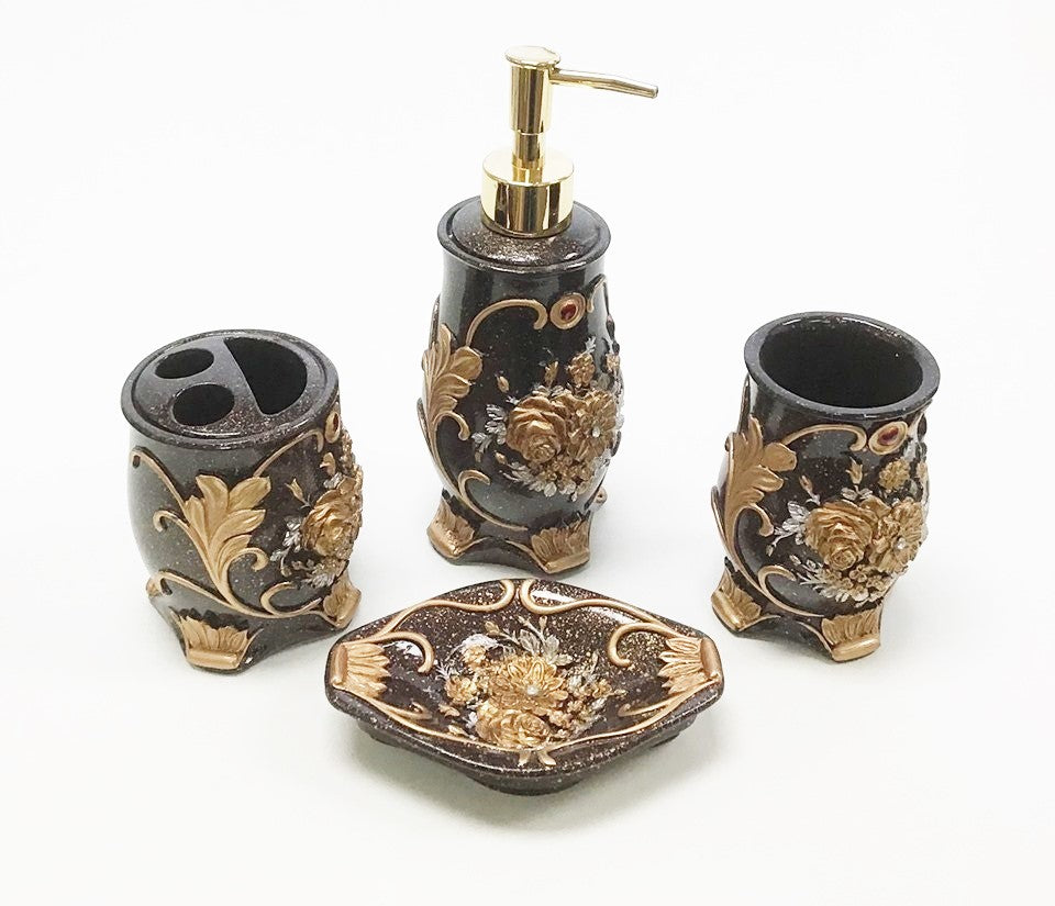 Romantic 4 Pieces Bathroom Set  Made From Premium Resin