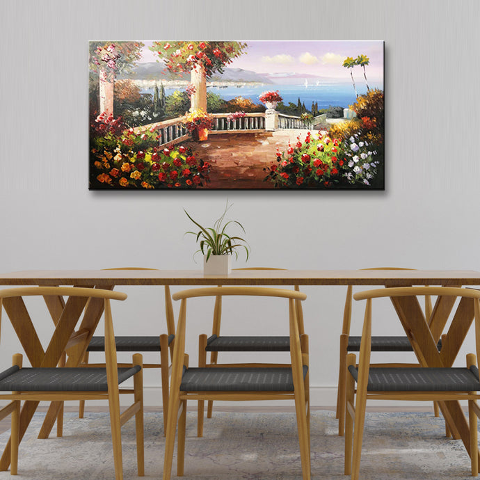 Handmade Oil Painting of Venice City on Stretched Canvas