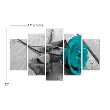 High Quality Art Print on Stretched Canvas of a Teal Rose in Group