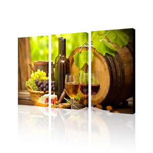 High Quality Art Print of Fruits on Stretched Canvas of Three Picture Set in Group
