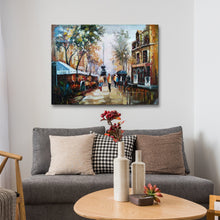 Large Handmade Oil Painting of Paris Street on Stretched Canvas