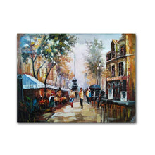 Large Handmade Oil Painting of Paris Street on Stretched Canvas