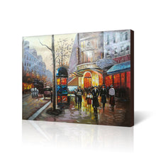 Large Handmade Oil Painting of England Street on Stretched Canvas