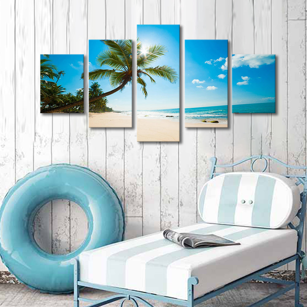 High Quality Art Print of Ocean View on Stretched Canvas in Group