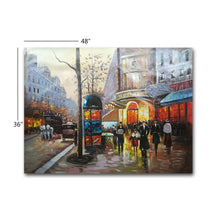 Large Handmade Oil Painting of England Street on Stretched Canvas