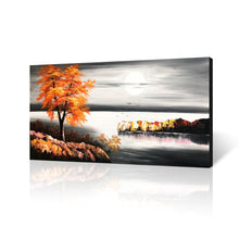 Handmade Oil Painting of Moon Landscape View on Canvas