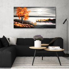 Handmade Oil Painting of Moon Landscape View on Canvas