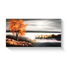 Handmade Oil Painting of Moon Landscape View on Canvas