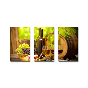 High Quality Art Print of Fruits on Stretched Canvas of Three Picture Set in Group