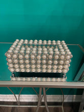 Tissue Box Sculpture Pearl Metal Centre Piece in Gold/Silver