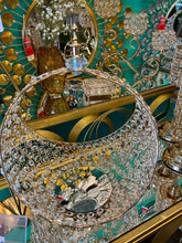 Centre Piece Metal Sculpture Crystal in Gold/Silver Decorative Fruit Basket Tray