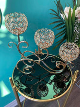 Candle Holders 3 Tiers Crystal Glass Centre Piece in Gold/Silver - AMAZING !