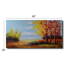 Huge Handmade Oil Painting of Large Landscape View on Stretched Canvas