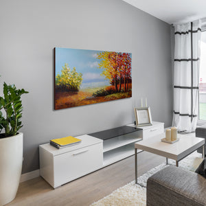 Huge Handmade Oil Painting of Large Landscape View on Stretched Canvas