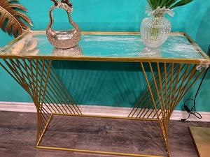 console table gold