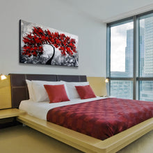 Huge Premium Quality 100% Handmade Oil Painting on Canvas of Red Tree