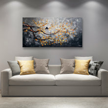 Huge High Quality 100% Handmade Oil Painting on Canvas of Two Love Birds on Blossom Tree