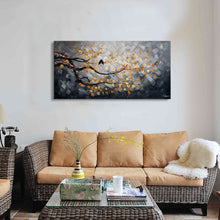 Huge High Quality 100% Handmade Oil Painting on Canvas of Two Love Birds on Blossom Tree