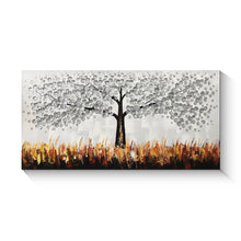 Handmade Oil Painting of Golden Tree on Stretched Canvas