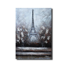 Large Handmade Oil Painting of Eiffel Tower on Stretched Canvas