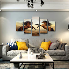High Quality Art Print on Stretched Canvas of Two Hourses in Group