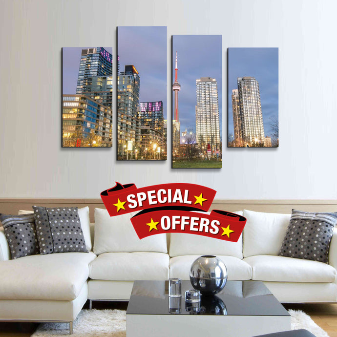 High Quality Art Print on Stretched Canvas of Toronto City in Group