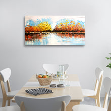 Handmade Oil Painting of Abstract View on Stretched Canvas