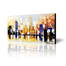 Abstract Handmade Oil Painting on Stretched Canvas in Beautiful Colors