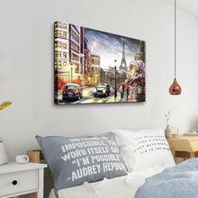 High Quality Art Print on Stretched Canvas of Paris Street