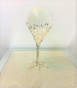 Crystal Sculpture Center Piece in Silver
