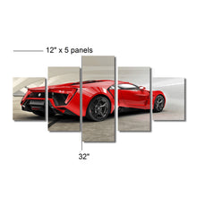 High Quality Art Print on Stretched Canvas of Red Car in Group