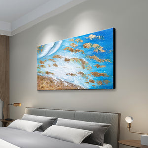 Handmade Oil Painting of Abstract View on Stretched Canvas