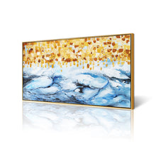 Huge Framed Abstract Handmade Oil Painting on Stretched Canvas