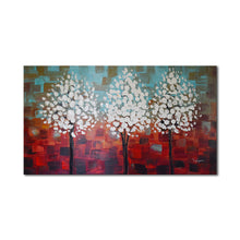 Handmade Oil Painting on Stretched Canvas of Three Trees