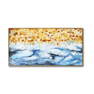 Huge Framed Abstract Handmade Oil Painting on Stretched Canvas