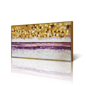 Huge Framed Abstract Handmade Oil Painting on Stretched Canvas